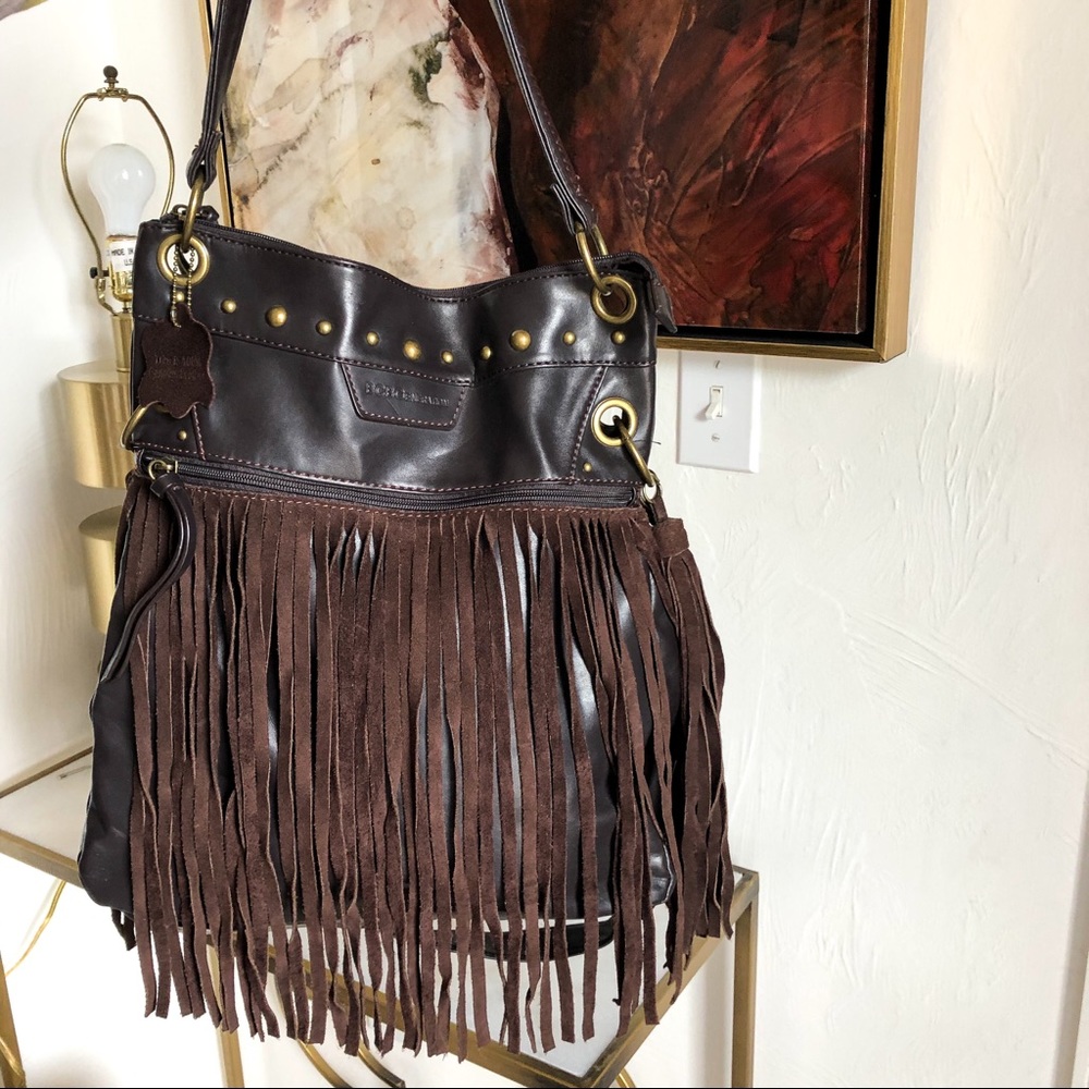 BCBG BOHO style Brown Fringe Bag